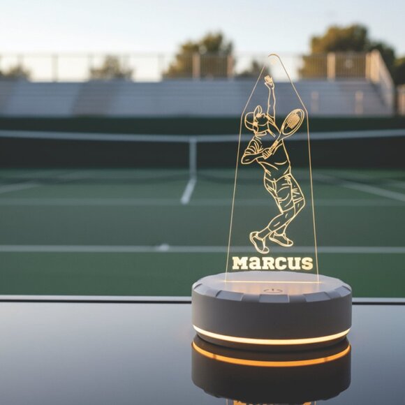 Personalized Tennis LED Night Light – Sports Room Decor - Picture 8 of 8